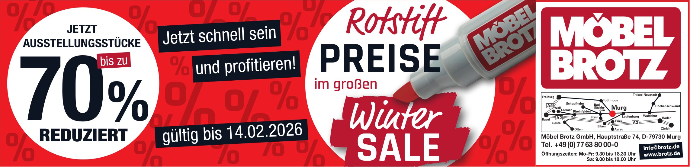 Möbel Brotz GmbH, Murg - bis 70% REDUZIERT