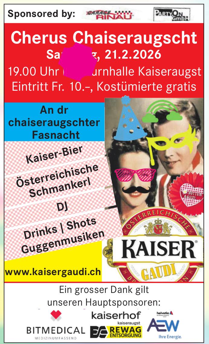 Cherus Chaiseraugscht, 21. Februar, Turnhalle Kaiseraugst