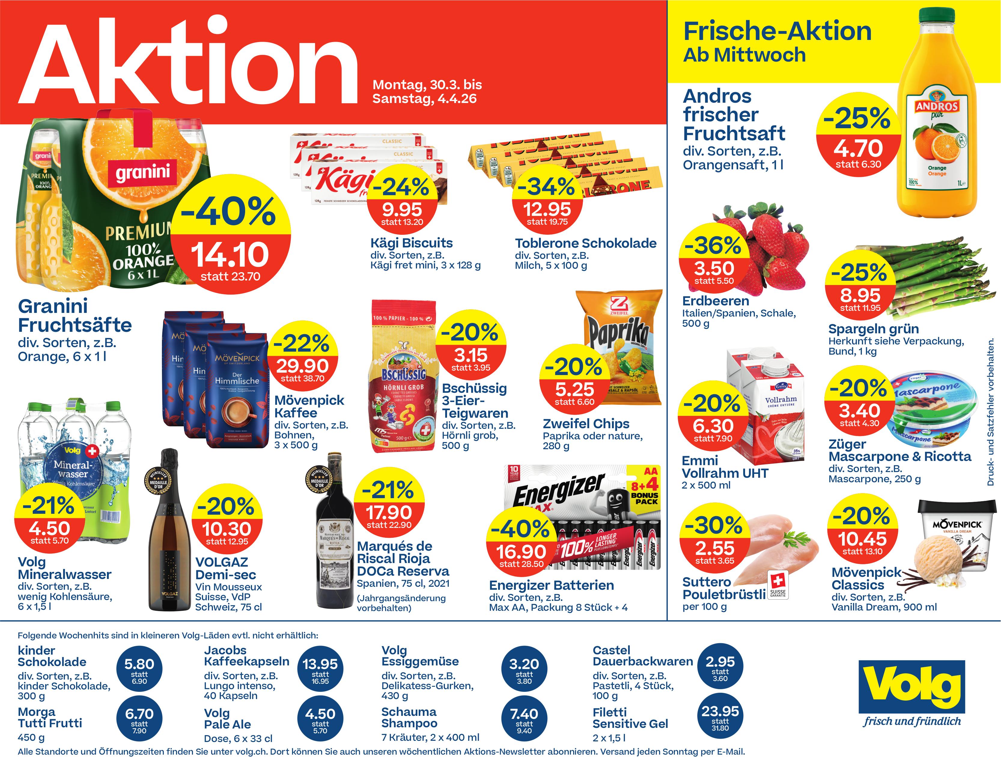 Frische-Aktion, 30. - 4. April