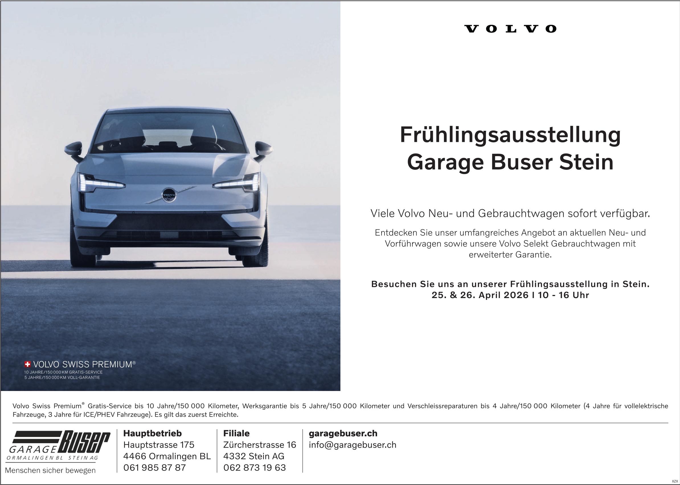 Frühlingsausstellung, 25. - 26. April, Garage Buser Stein