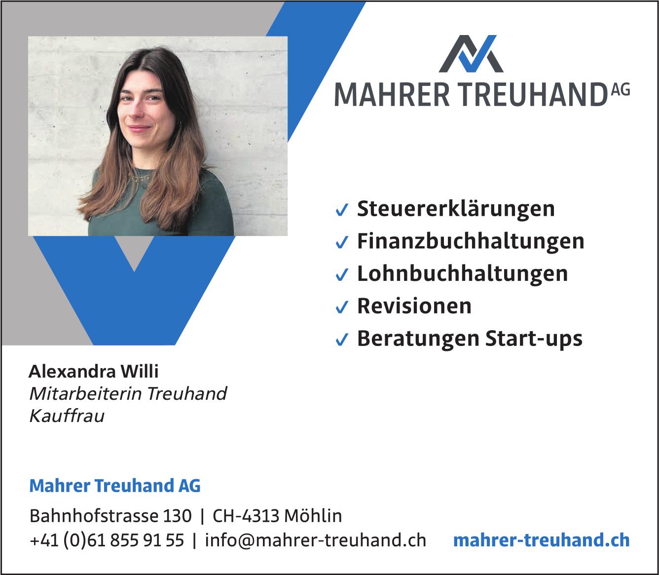 MAHRER TREUHAND AG, Möhlin - Steuererklärungen