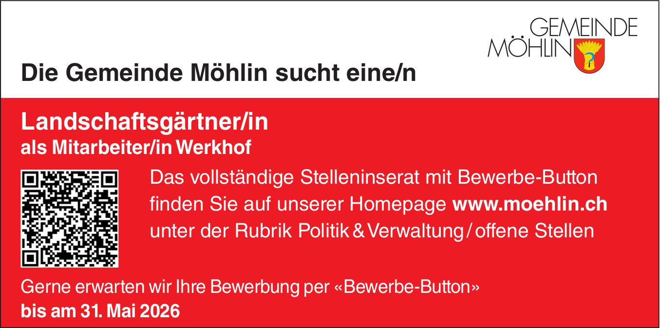 Landschaftsgärtner/in, Gemeinde Möhlin, Gesucht