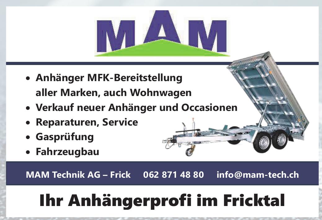 MAM Technik AG, Frick - Ihr Anhängerprofi im Fricktal