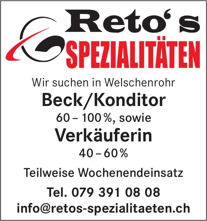 Beck/Konditor 60–100%, Reto's SPEZIALITÄTEN, Welschenrohr, Gesucht