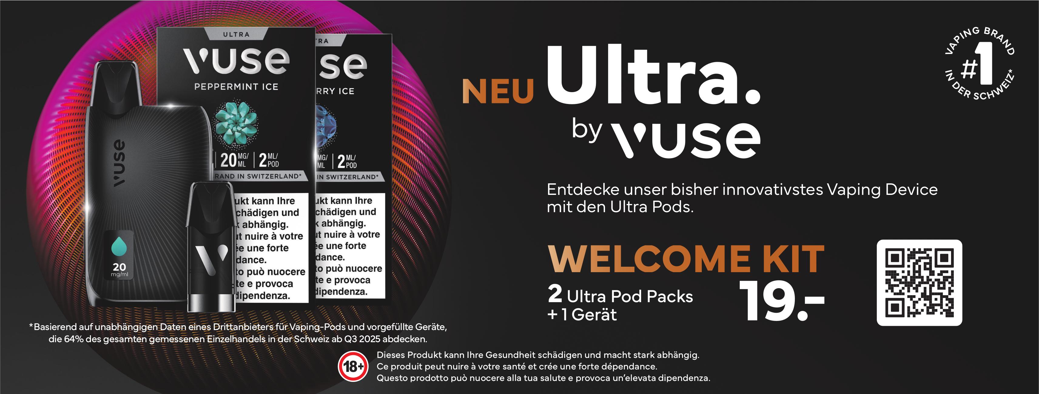 Vuse, Entdecke unser bisher innovativstes Vaping Device mit den Ultra Pods.