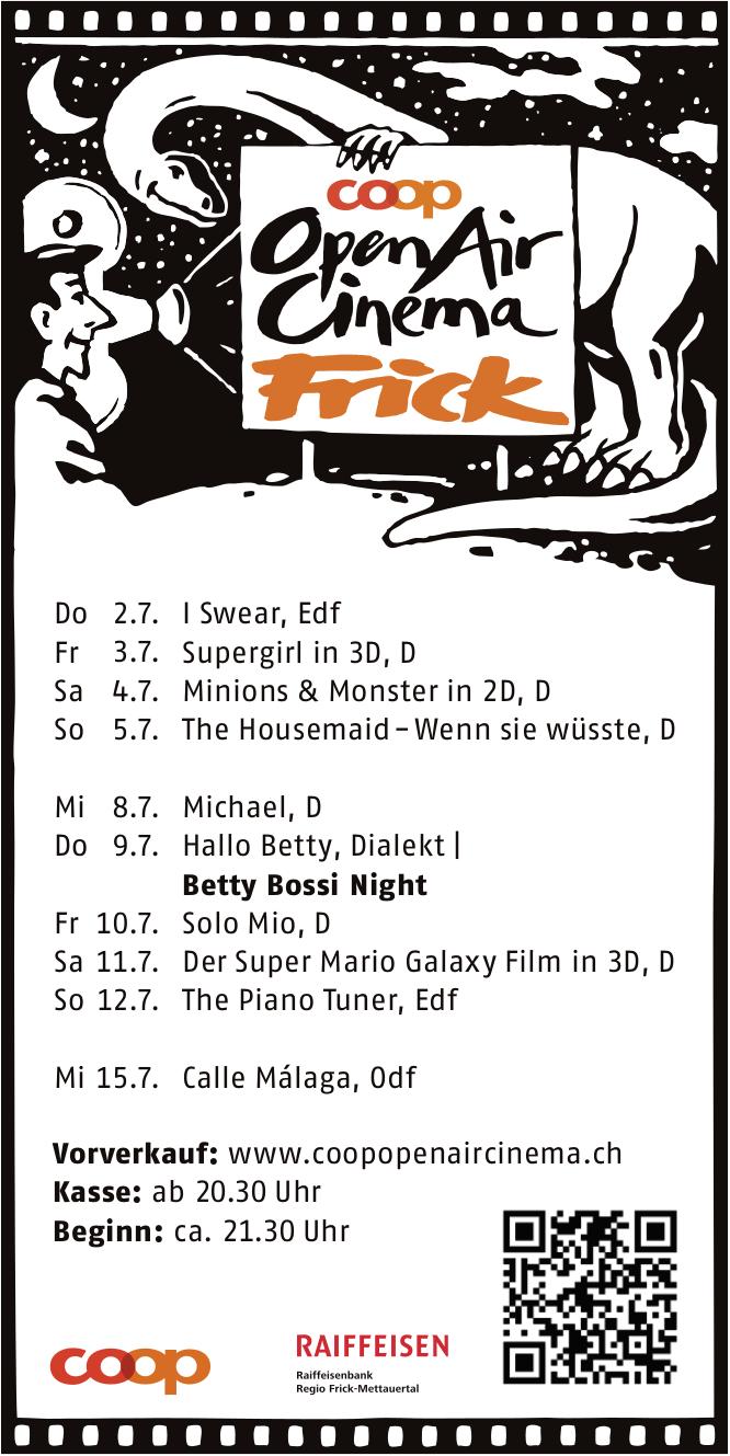 Coop Open Air Cinema Frick, 2. - 15. Juli