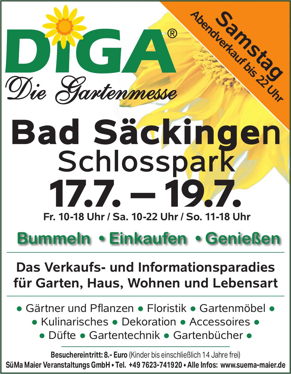 DiGA - Die Gartenmesse, 17. - 19. Juli, Schlosspark, Bad Säckingen
