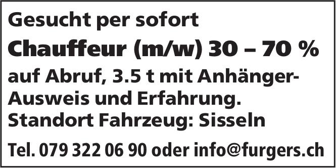 Chauffeur (m/w) 30 – 70 %, Sisseln, Gesucht