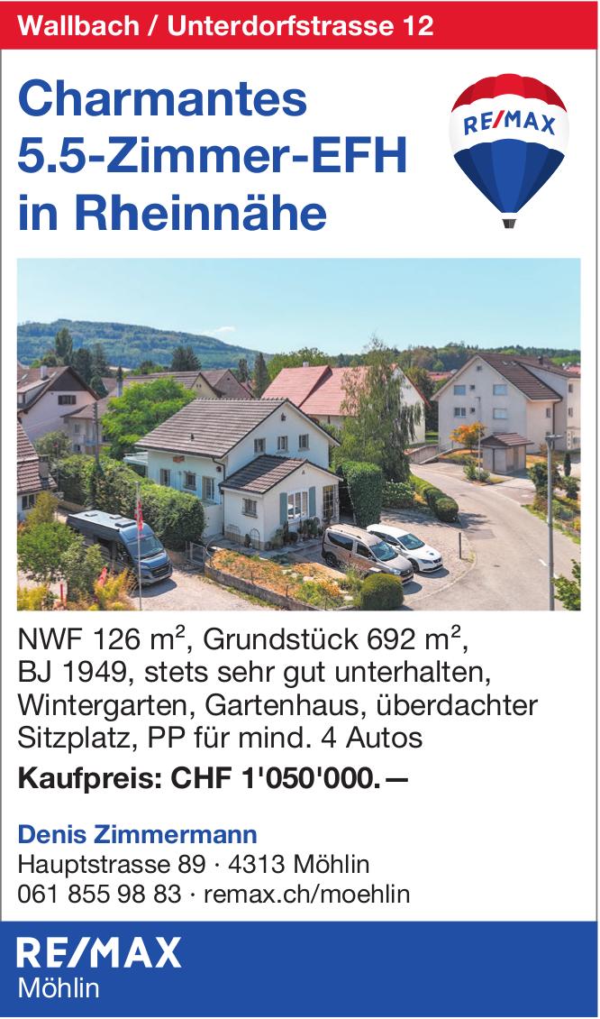 5.5-Zimmer-EFH in Rheinnähe, Wallbach, zu verkaufen