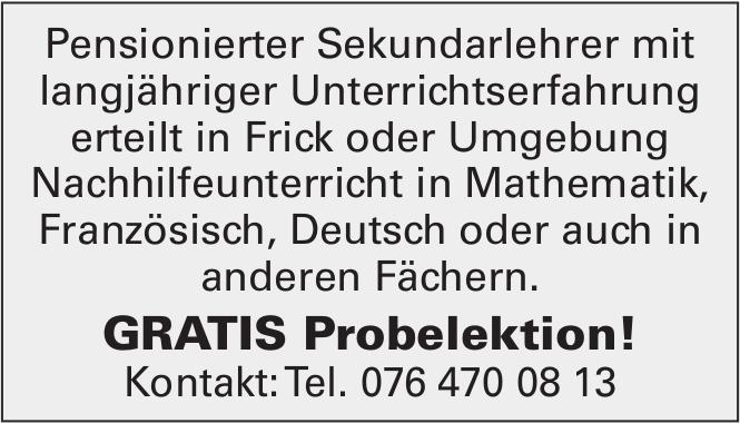 GRATIS Probelektion!