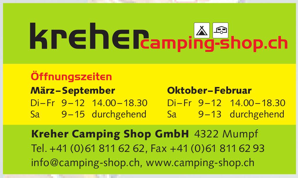 kreher camping-shop.ch, Mumpf - Öffnungszeiten