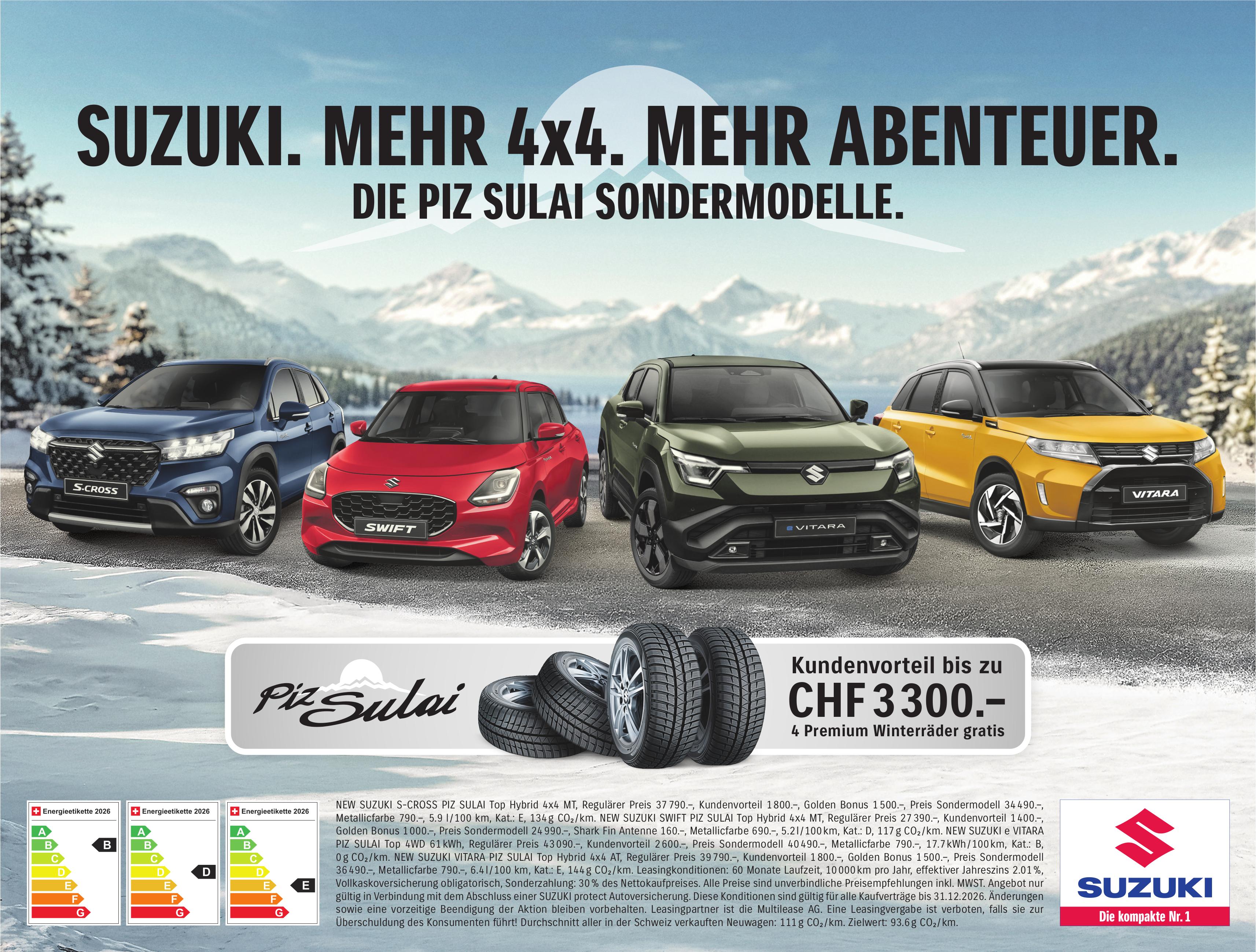 Suzuki, Mehr 4x4. Mehr Abenteuer.