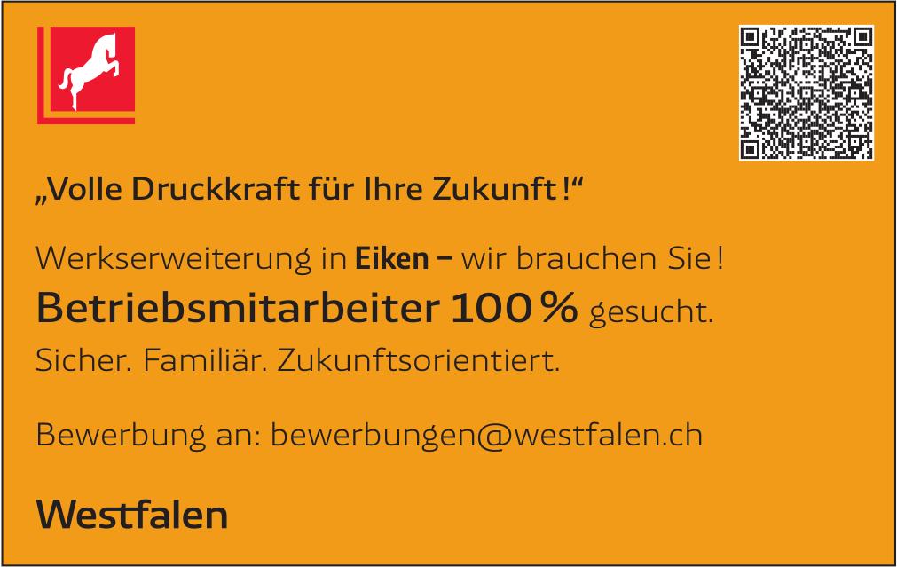 Betriebsmitarbeiter 100 %, Westfalen, Gesucht