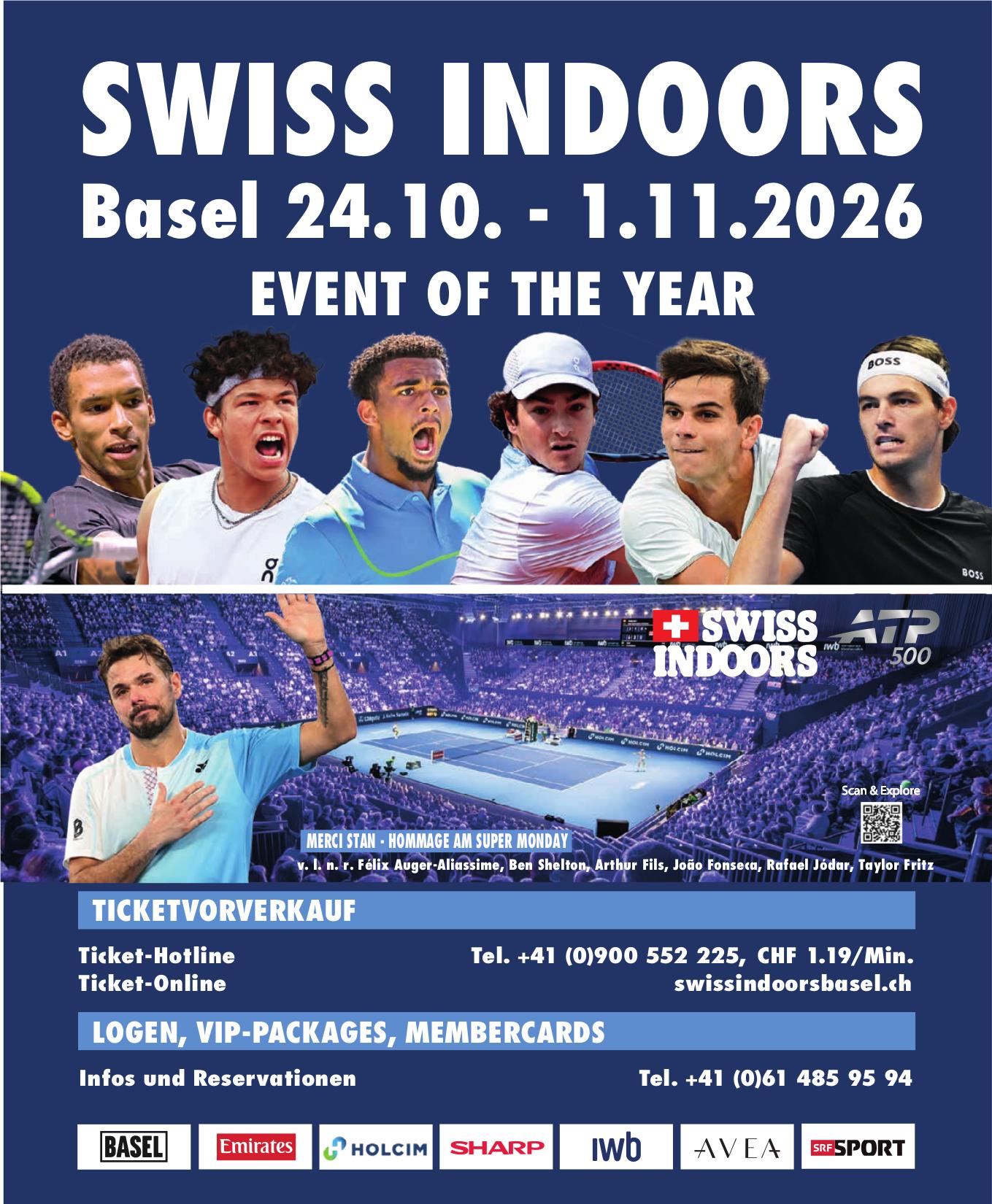 SWISS INDOORS, 24. Oktober - 1. November, Basel