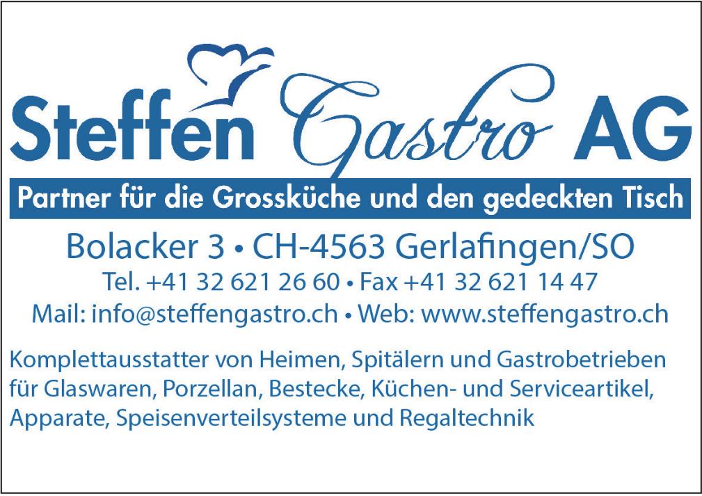 Steffen Gastro AG, Partner für die Grossküche und den gedeckten Tisch