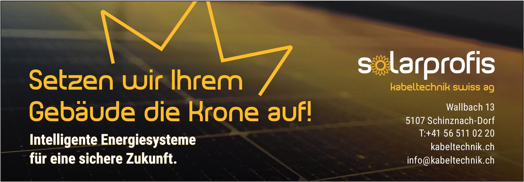solarprofis kabeltechnik swiss ag, Schinznach-Dorf - Intelligente Energiesysteme für eine sichere Zukunft.