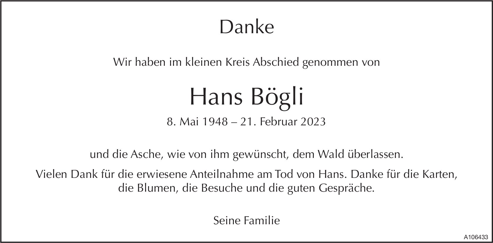 Hans Bögli, im Mai 2023 / DS
