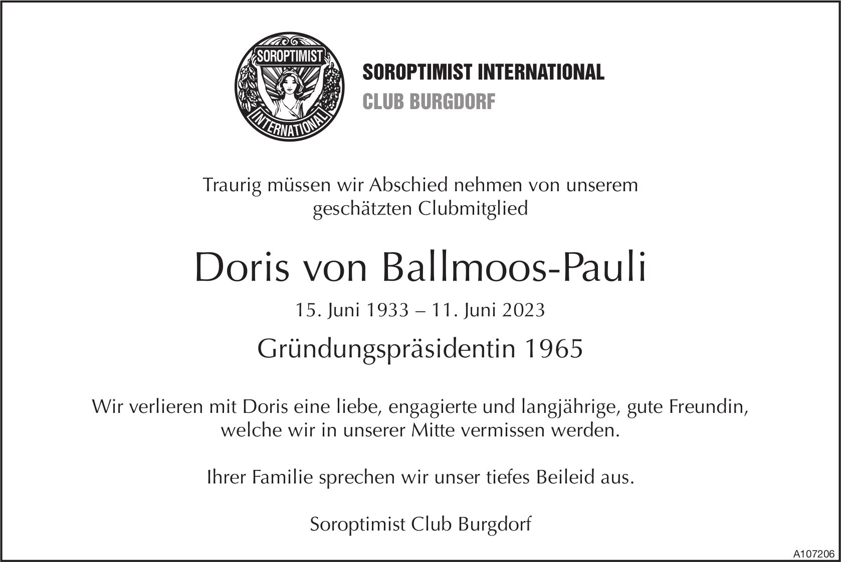 Doris von Ballmoos-Pauli, Juni 2023 / TA