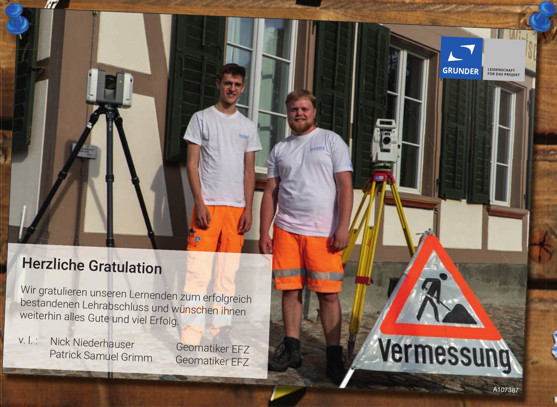 Grunder Herzliche Gratulation Nick Niederhauser und Patrick Samuel Grimm