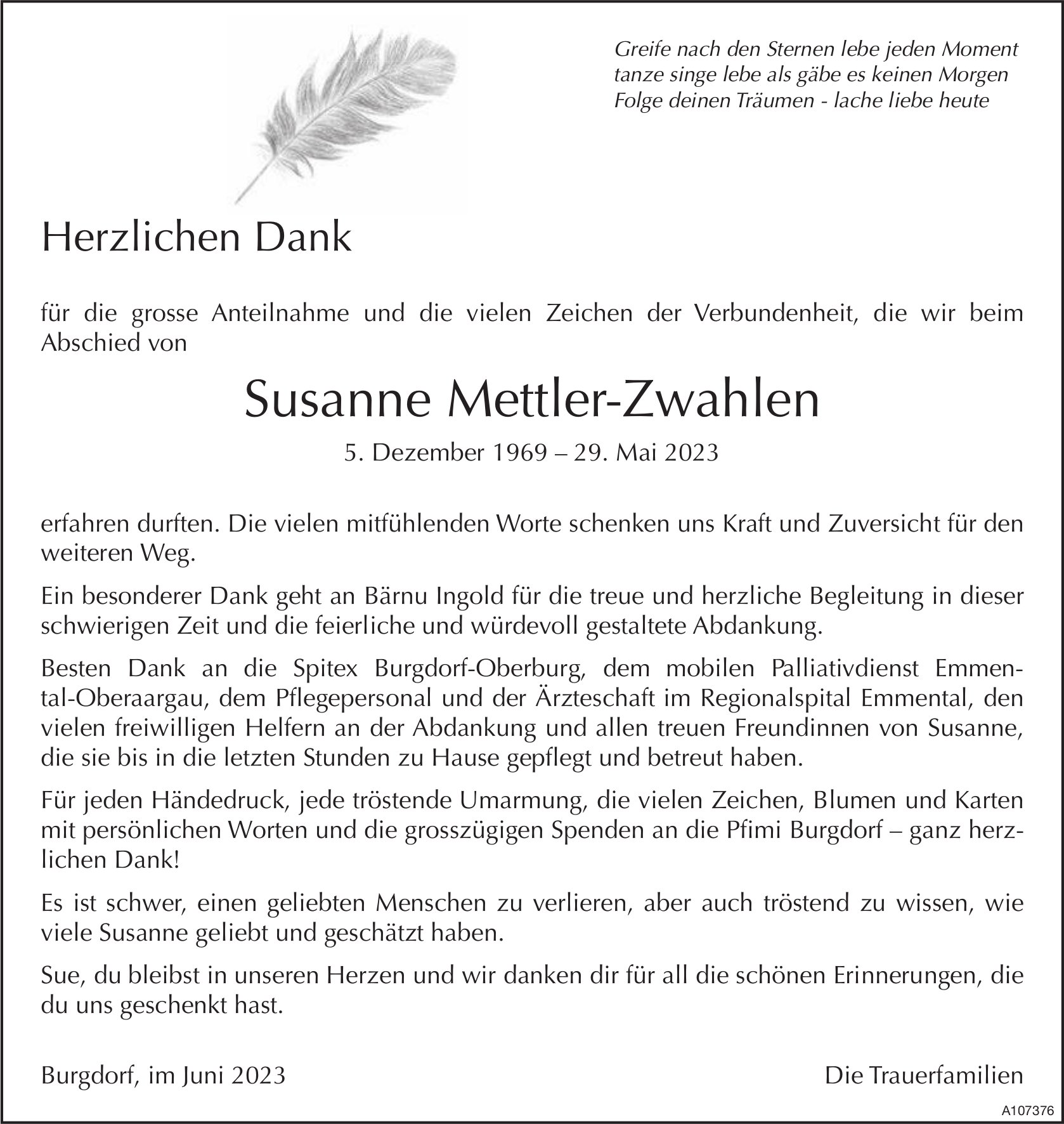 Susanne Mettler-Zwahlen, im Juli 2023 / DS