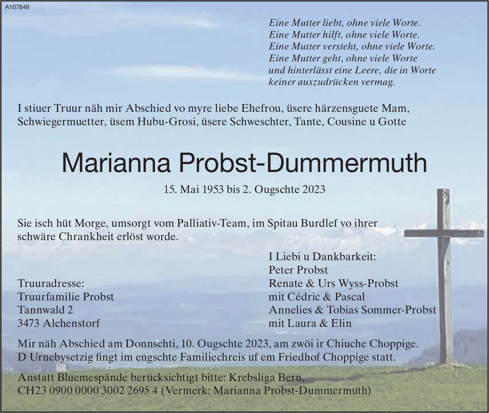 Marianna Probst-Dummermuth, August 2023 / TA