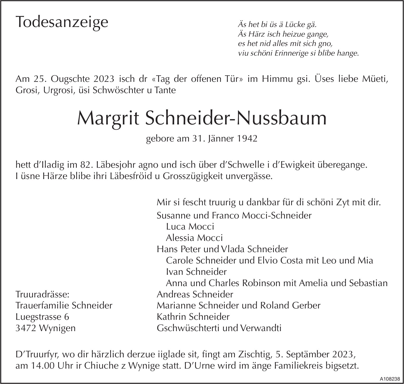 Margrit Schneider-Nussbaum, August 2023 / TA