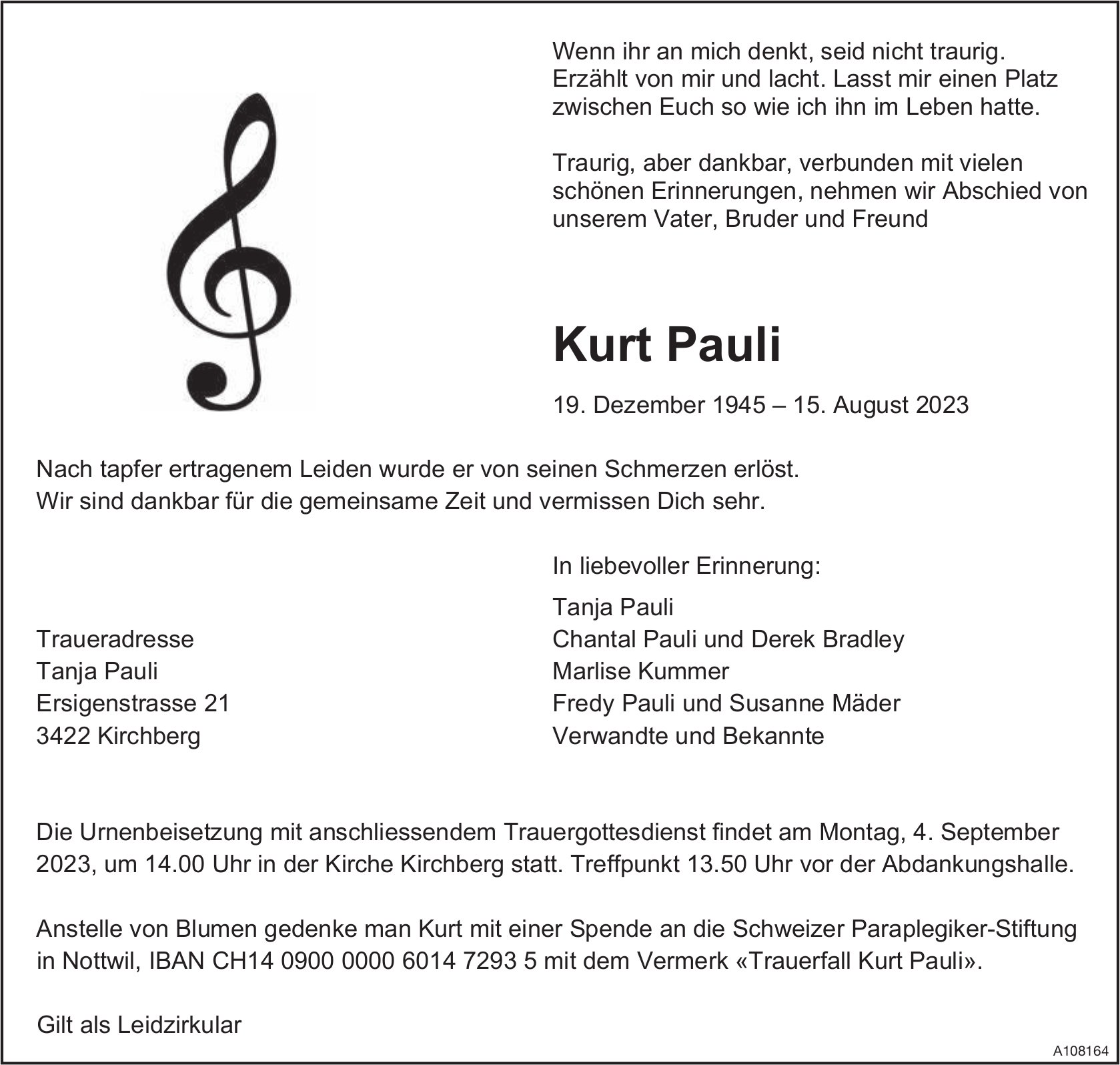 Kurt Pauli, August 2023 / TA