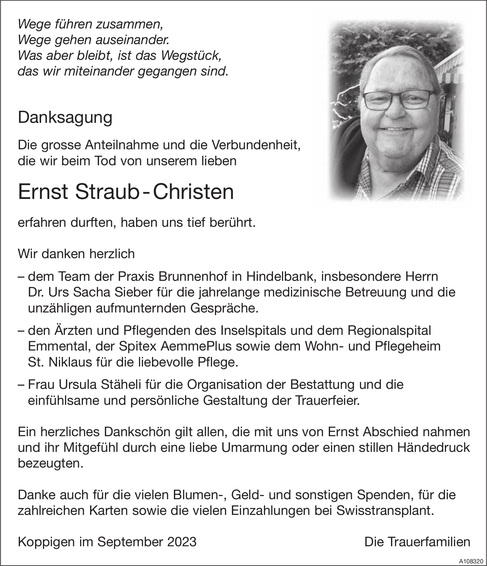 Ernst Straub-Christen, im September 2023 / DS