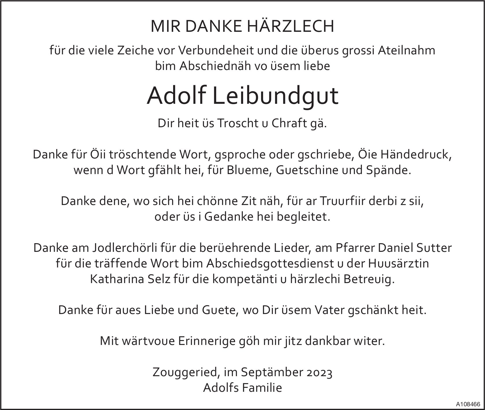 Adolf Leibundgut, im September 2023 / DS