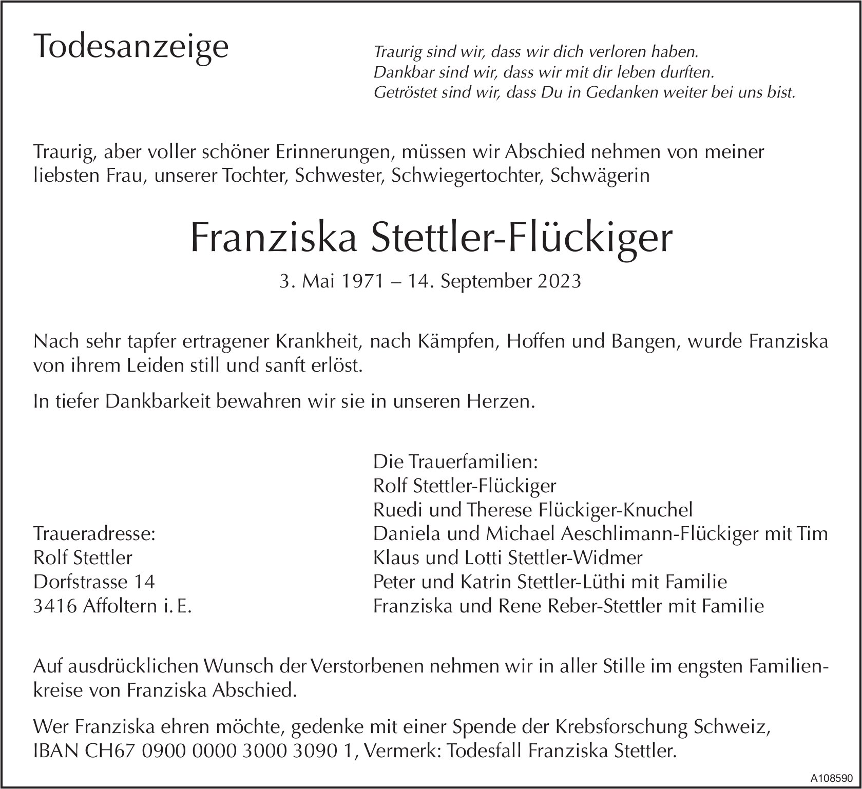 Franziska Stettler-Flückiger, September 2023 / TA