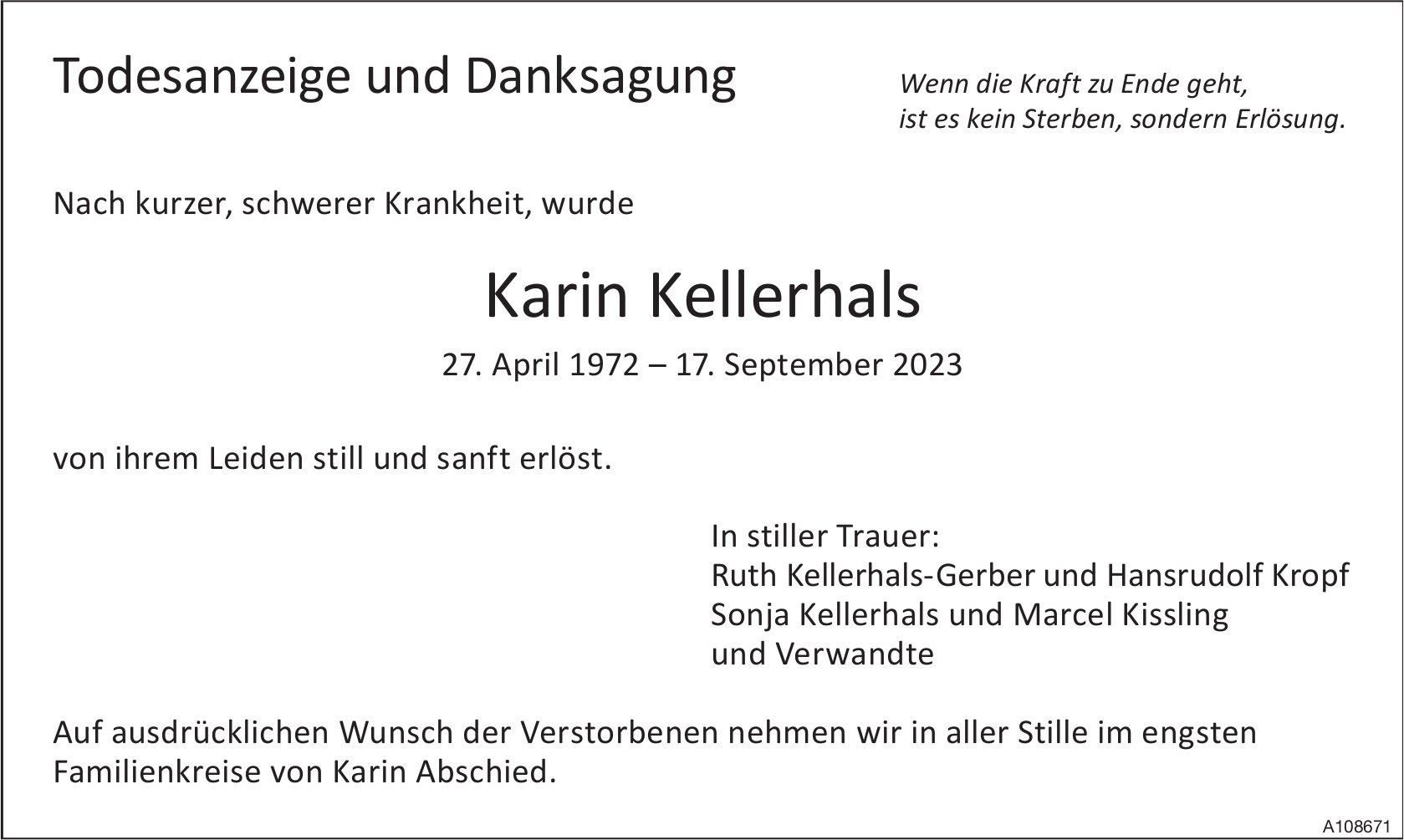 Karin Kellerhals, im September 2023 / TA + DS