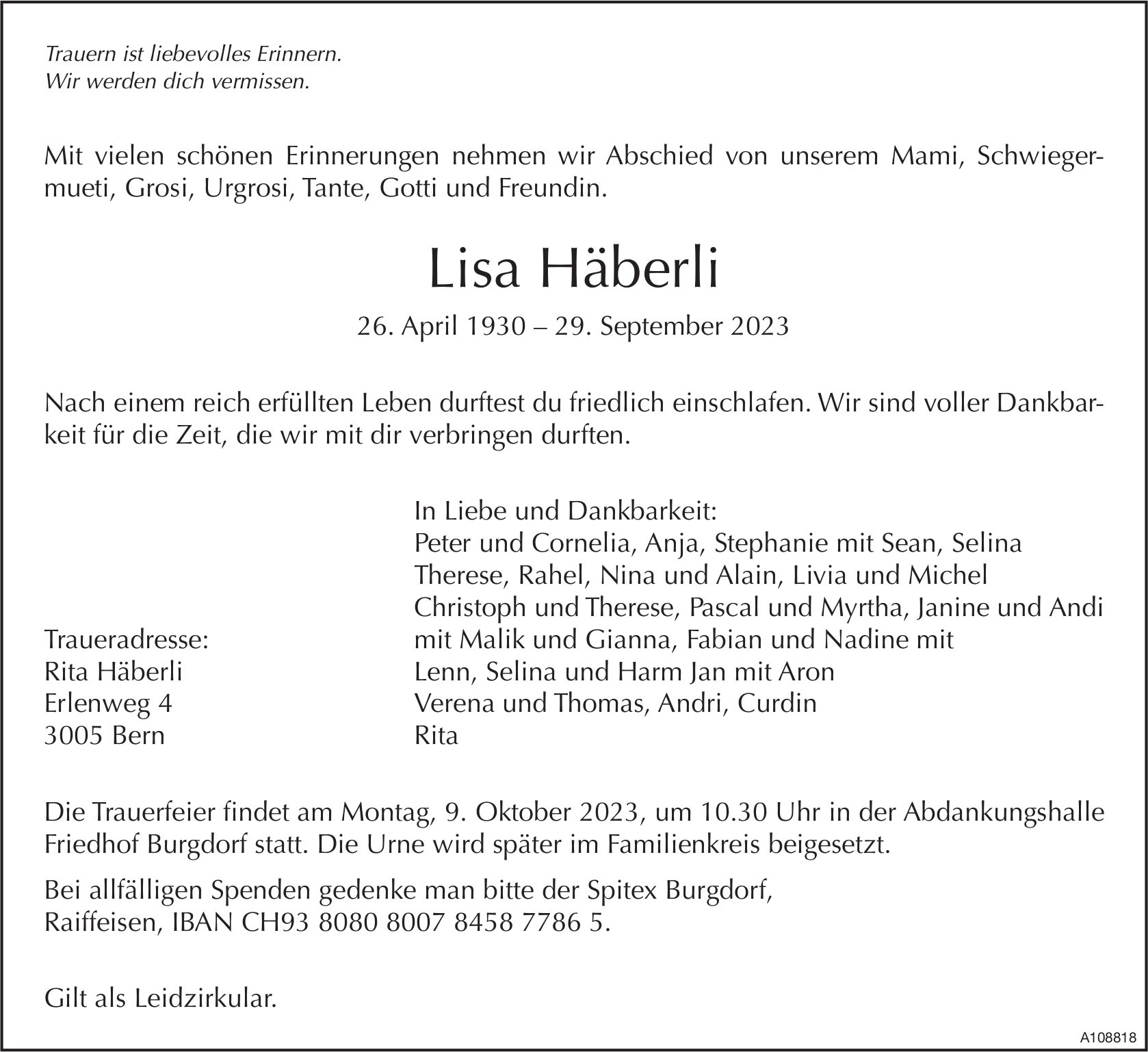 Lisa Häberli, September 2023 / TA