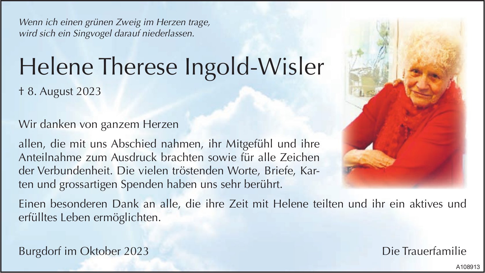 Helene Therese Ingold-Wisler, im Oktober 2023 / DS