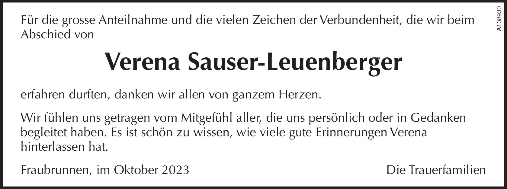 Verena Sauser-Leuenberger, im Oktober 2023 / DS