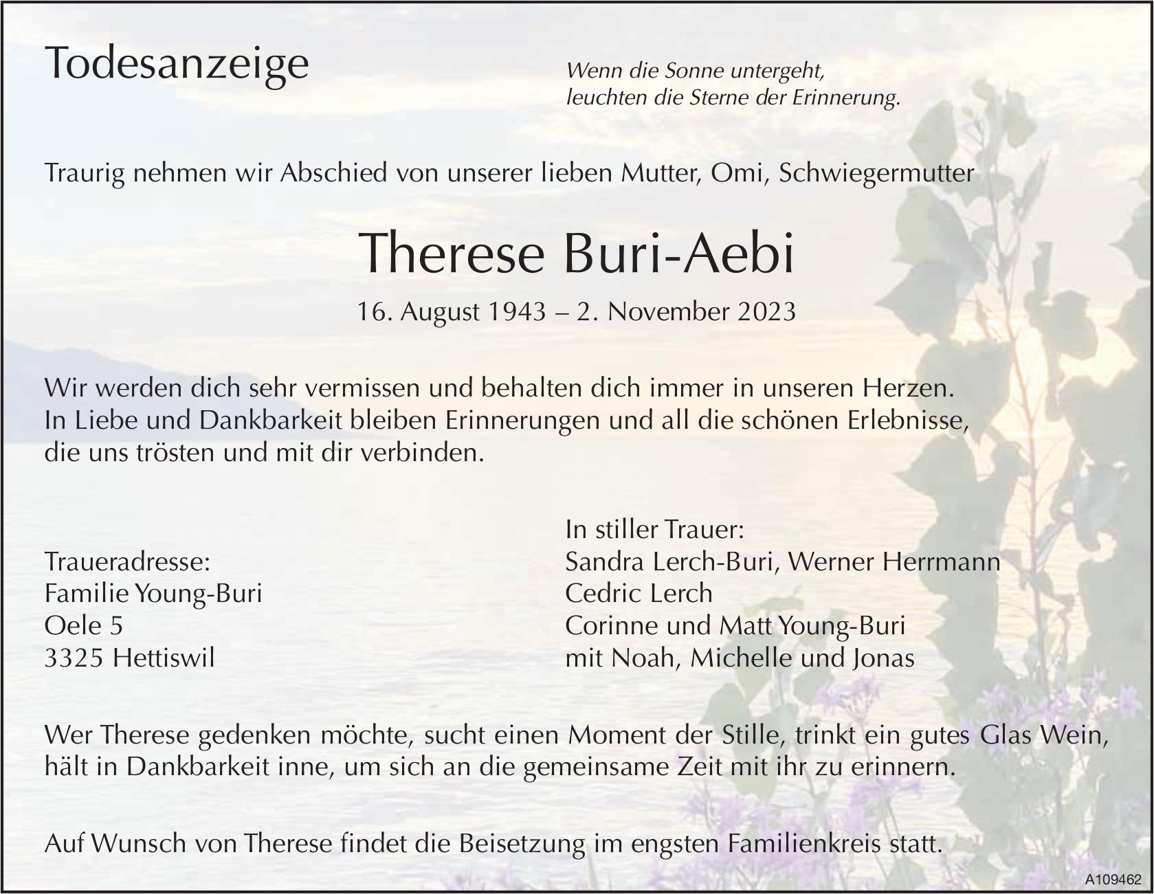 Therese Buri-Aebi, November 2023 / TA