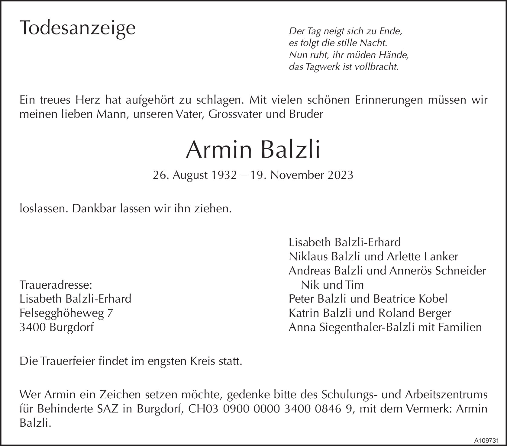 Armin Balzli, November 2023 / TA