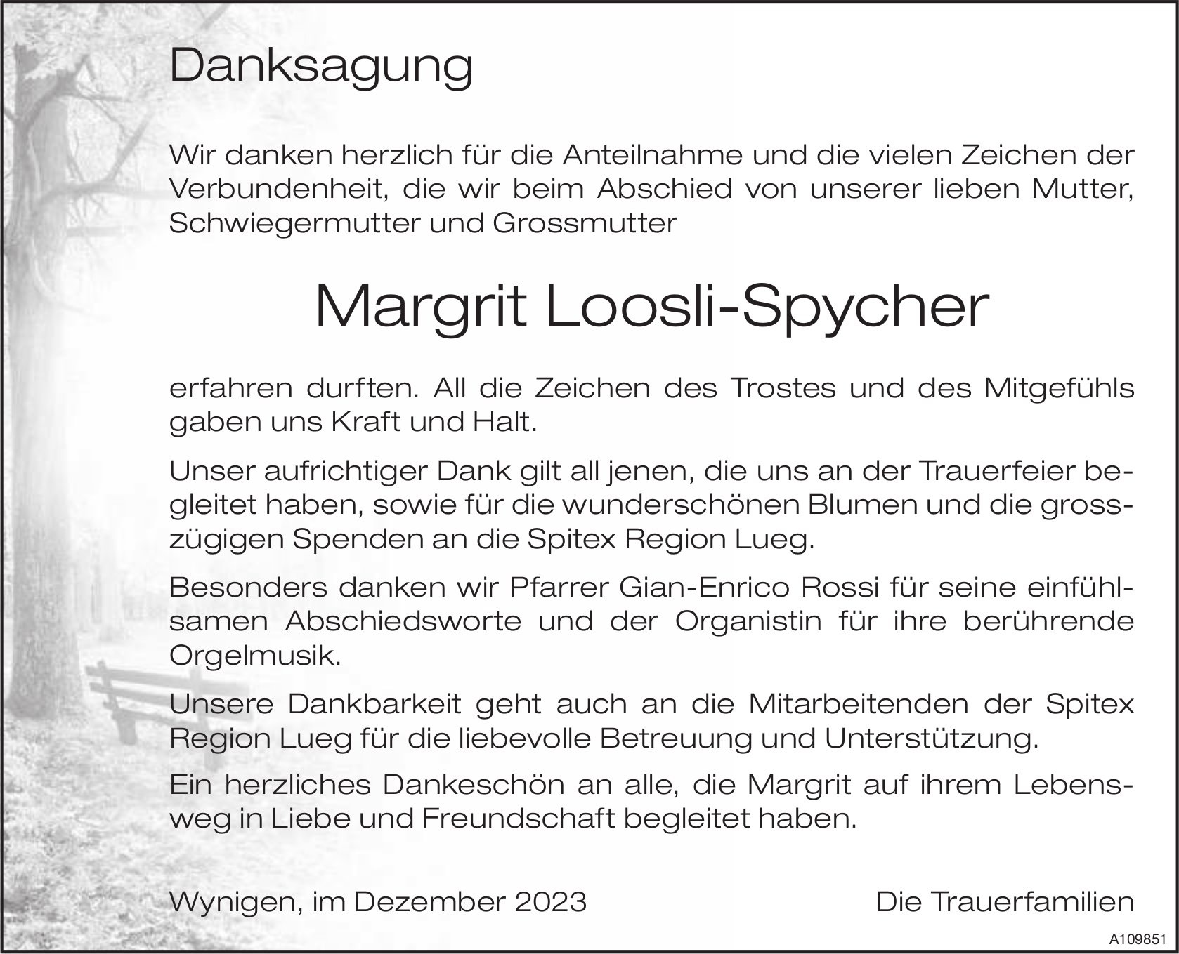 Margrit Loosli-Spycher, im Dezember 2023 / DS