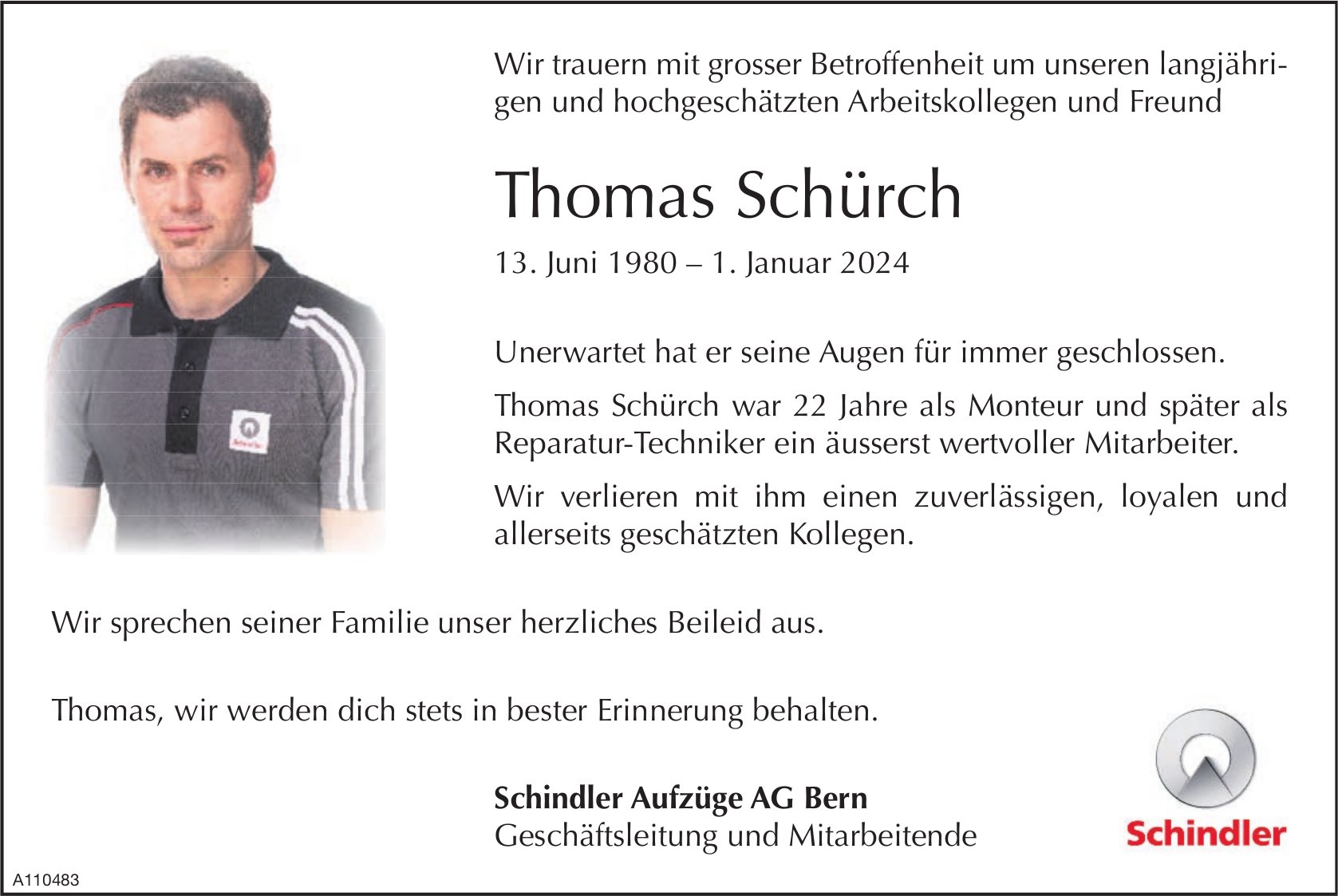 Thomas Schürch, Januar 2024 / TA