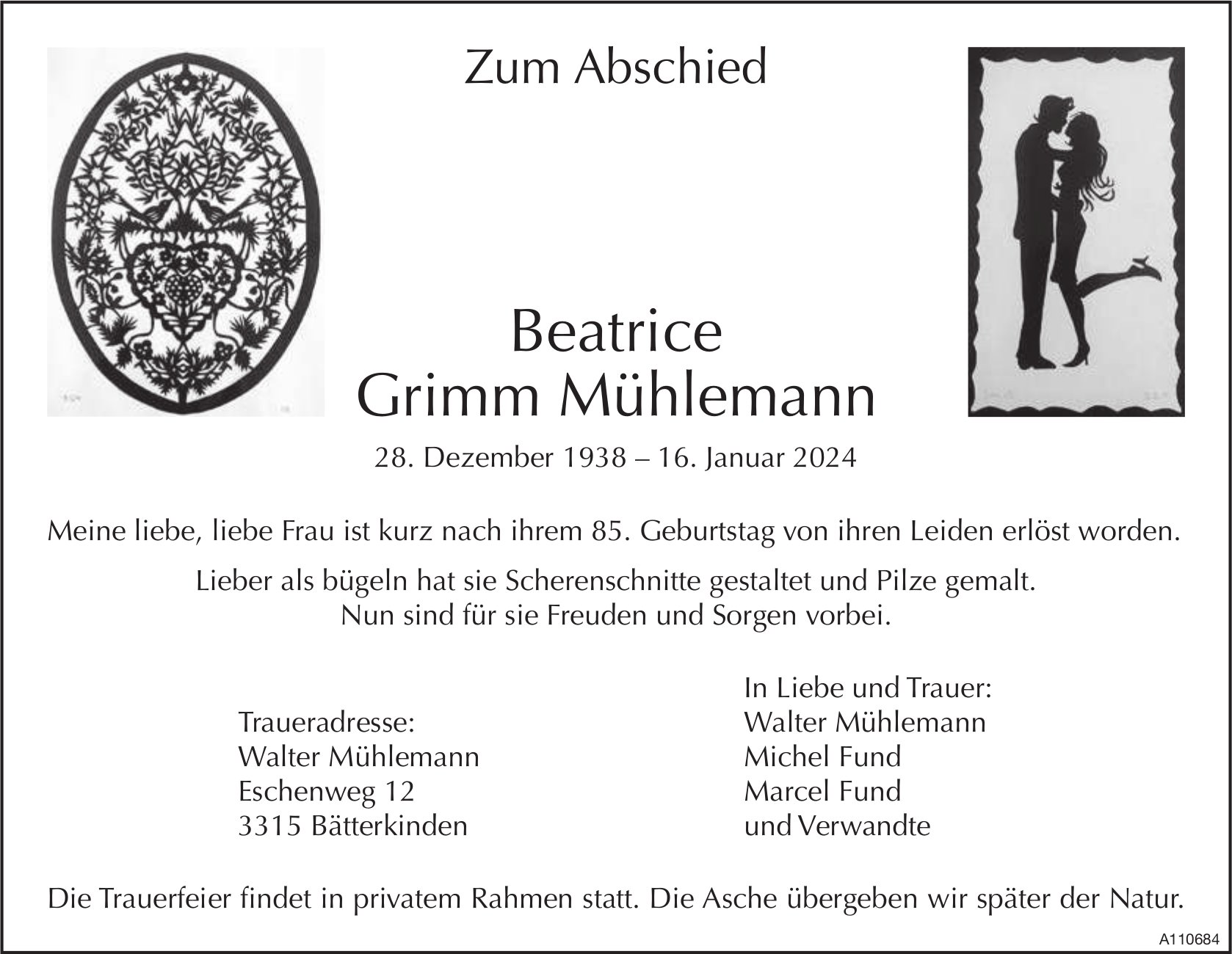 Grimm Mühlemann Beatrice, Januar 2024 / TA