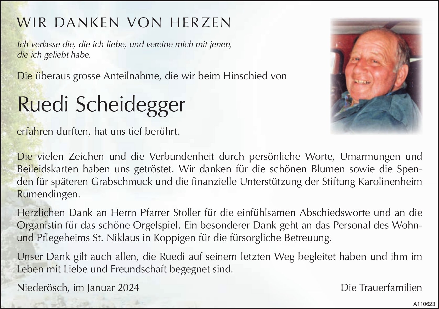 Ruedi Scheidegger, im Januar 2024 / DS