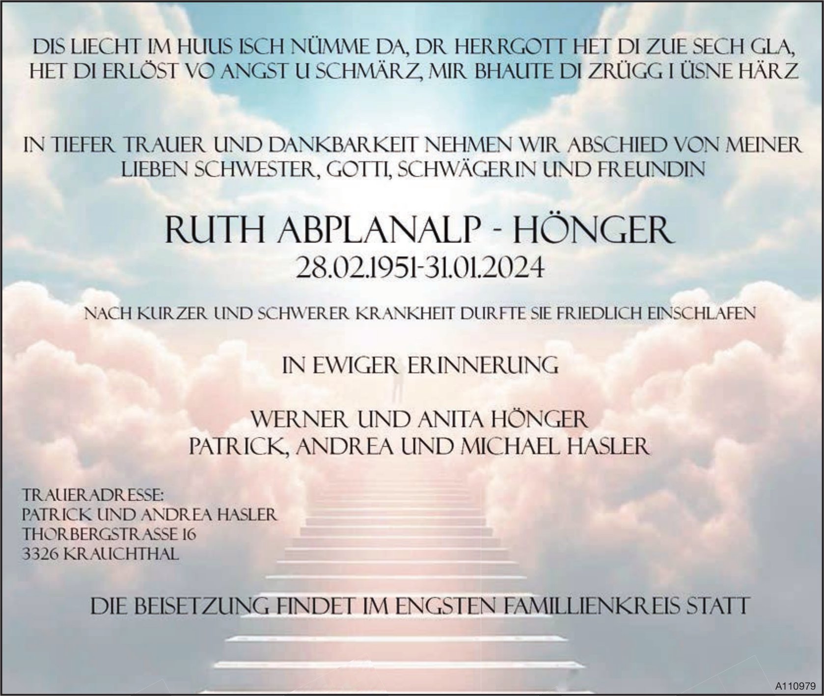 Ruth Abplanalp-Hönger, Januar 2024 / TA