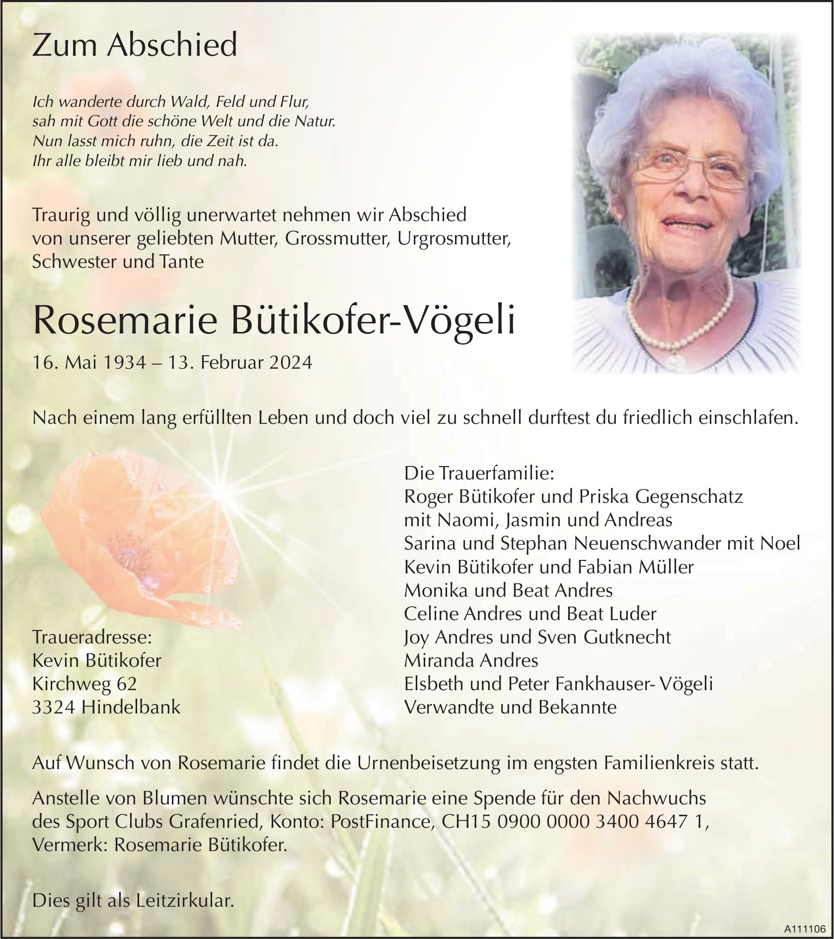Rosemarie Bütikofer-Vögeli, Februar 2024 / TA