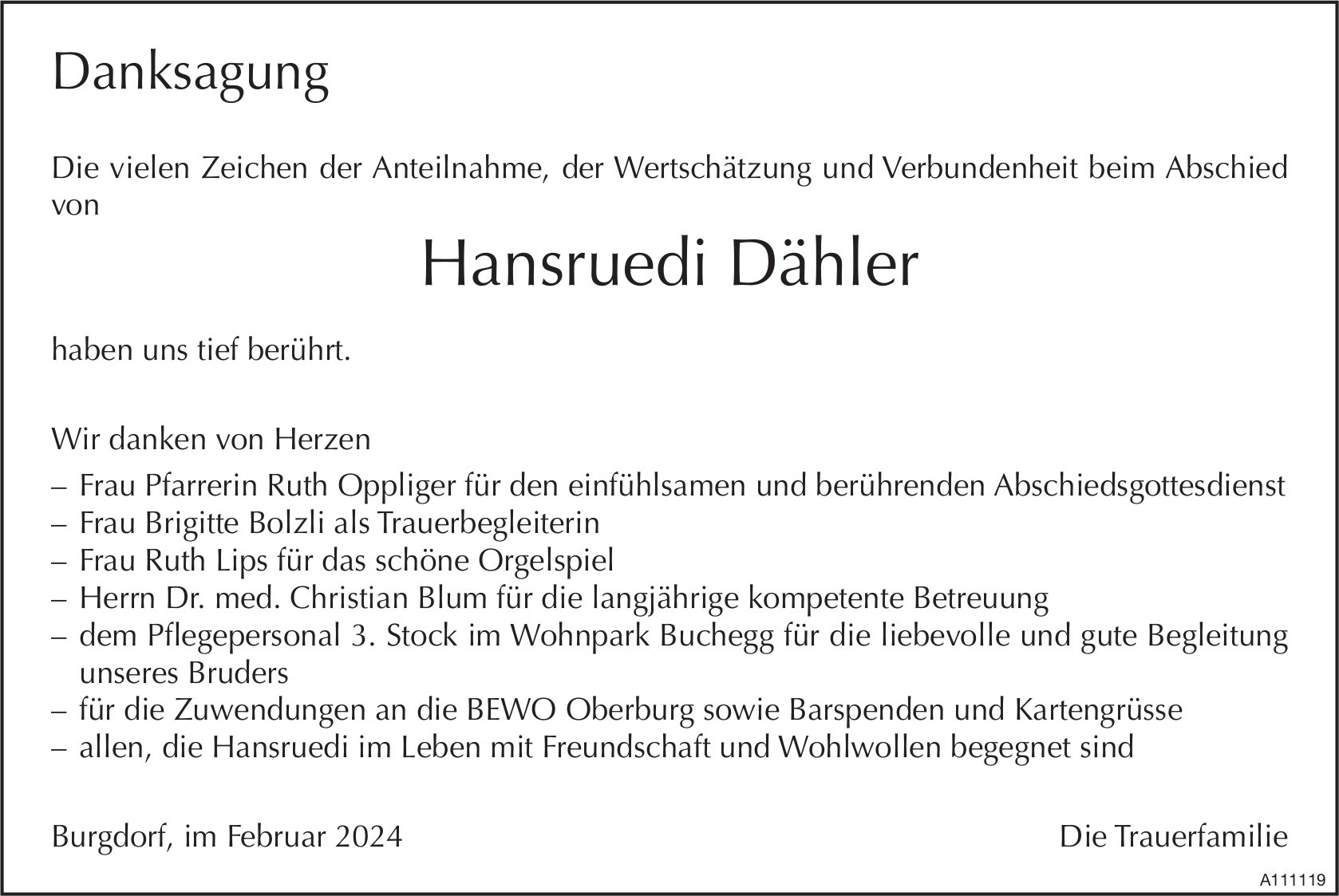 Hansruedi Dähler, im Februar 2024 / DS