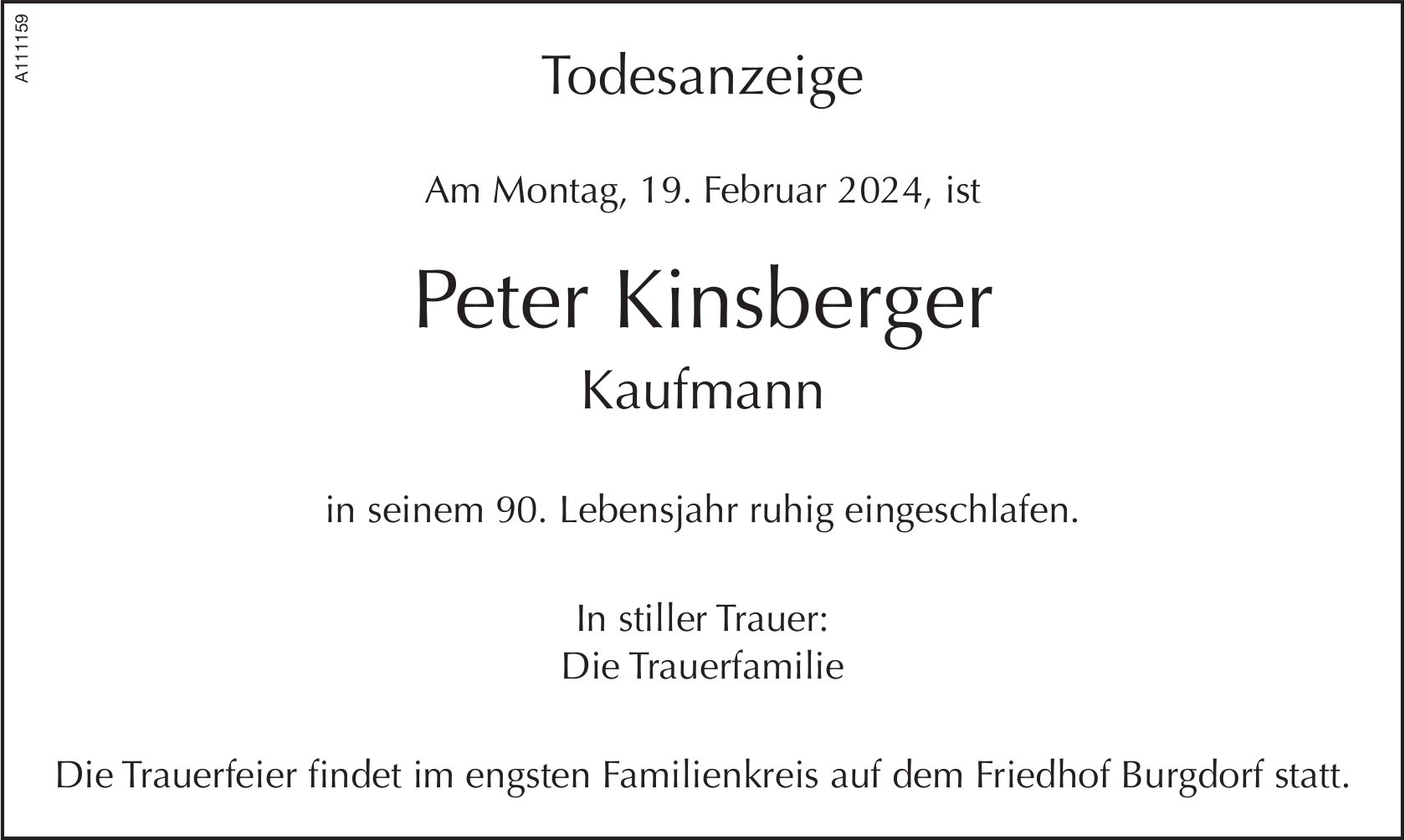 Peter Kinsberger, Februar 2024 / TA
