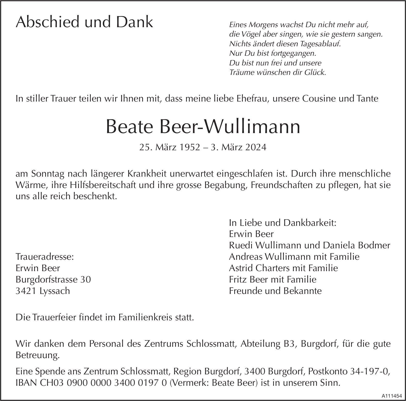 Beate Beer-Wullimann, März 2024 / TA