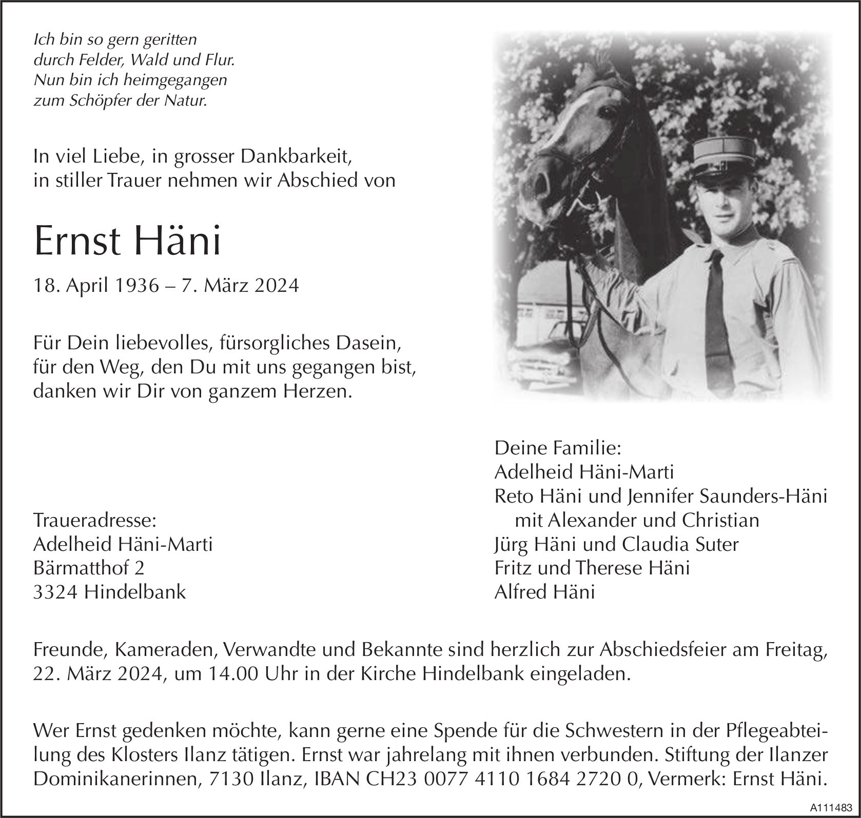 Ernst Häni, März 2024 / TA