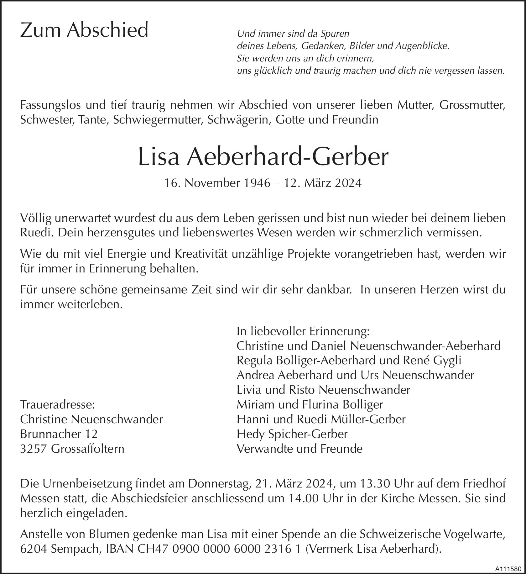 Lisa Aeberhard-Gerber, März 2024 / TA