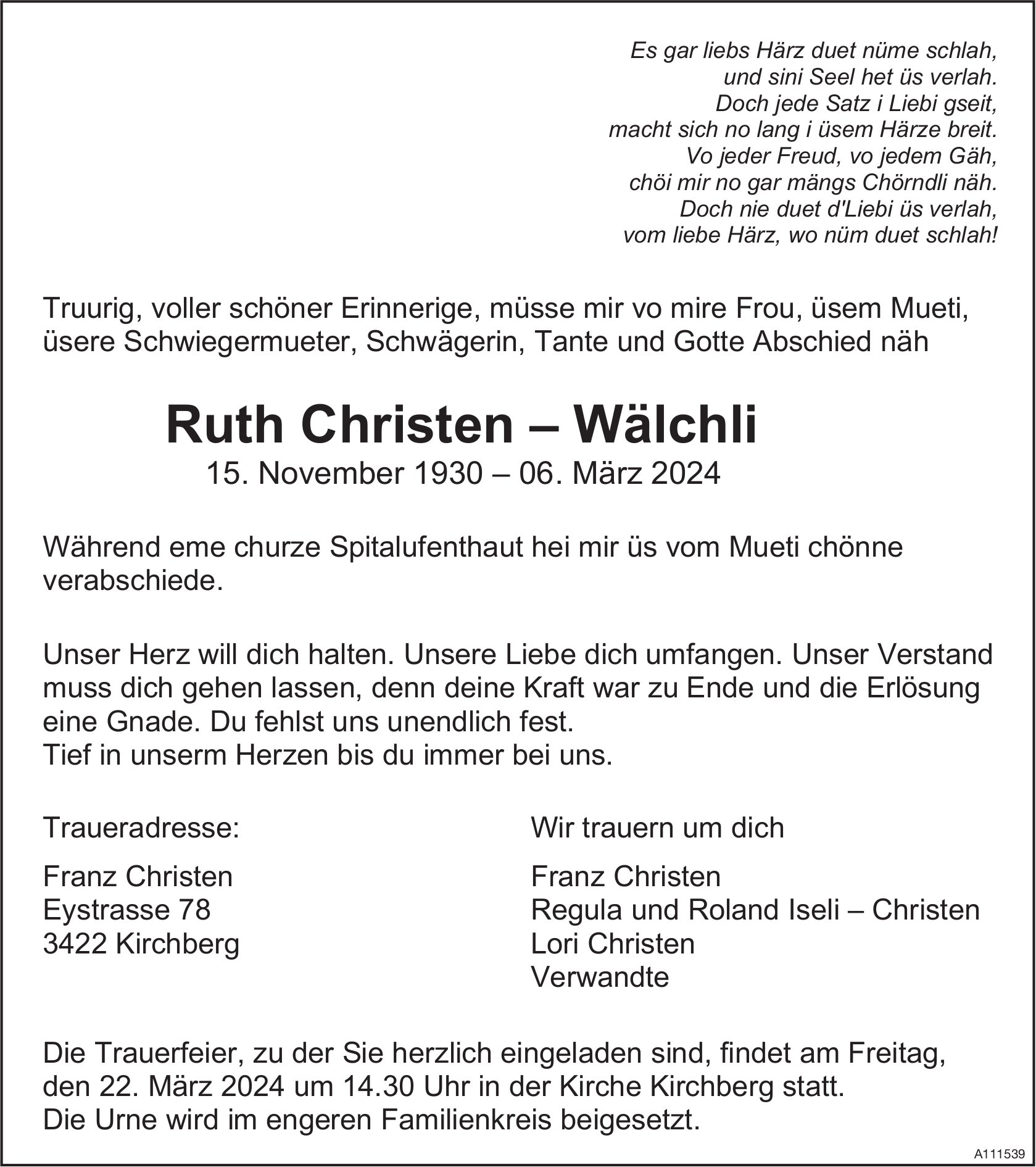 Ruth Christen-Wälchli, März 2024 / TA