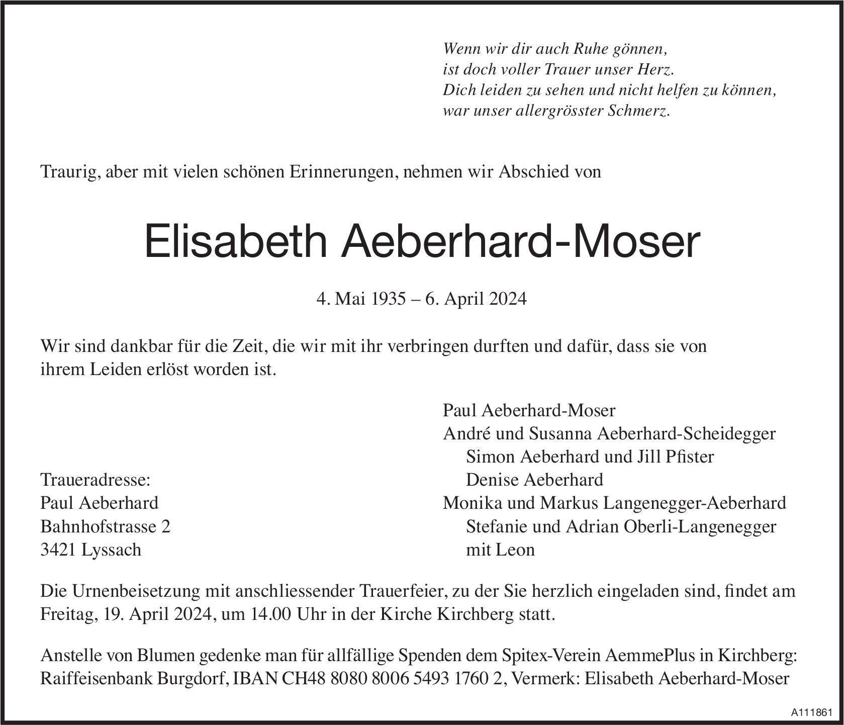 Elisabeth Aeberhard-Moser, April 2024 / TA