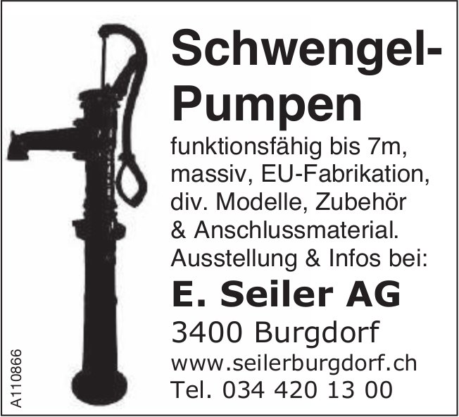 E. Seiler AG, Burgdorf - Schwengel- Pumpen